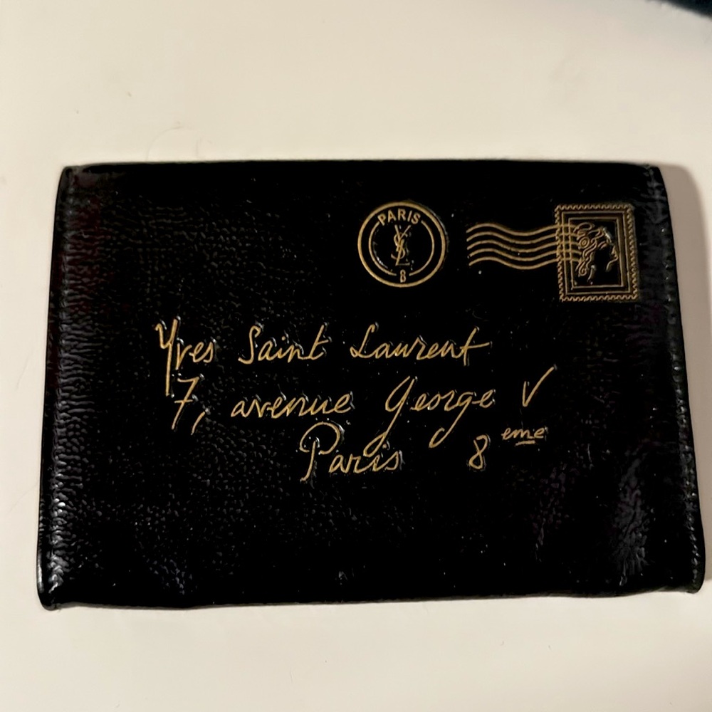 ✨RARE✨ YSL Y-MAIL COIN PURSE BLACK LEATHER!